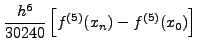 $\displaystyle \frac{h^4}{720}\left[f^{(3)}(x_n)-f^{(3)}(x_0) \right]$