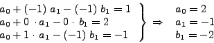 \begin{displaymath}
R_{1,1}\left( x \right) = \frac{a_0 + a_1 x}{1 + b_1 x}
\end{displaymath}