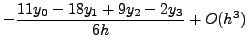 $\displaystyle -\frac{3y_0-4y_1+y_2}{2h} +O(h^2)$