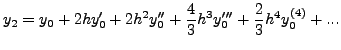 $\displaystyle y(x_0+2h)$