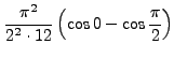$\displaystyle \frac{\pi}{4}\left(\sin 0
+\sin\frac{\pi}{2}\right)$