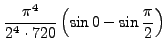 $\displaystyle \frac{\pi^2}{2^2\cdot 12}\left(\cos 0 - \cos \frac{\pi }{2}
\right)$