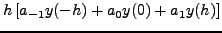 $\displaystyle \int_{-h}^hy(x)dx$