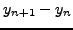 $\displaystyle \int_{\,x_n }^{\,x_{n + 1} } {dy}$
