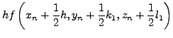 $\displaystyle h f( x_n ,y_n ,z_n)$