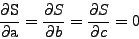 \begin{displaymath}
S = \sum\limits_{i = 0}^n \left( y_i - ax_i^2 - b x_i - c \right)^2
\end{displaymath}