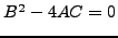 $B^2-4AC < 0$