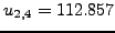 $u_{4,3}=45.3571$