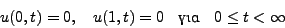 \begin{displaymath}
\frac{\partial u}{\partial t}=\alpha^2 \frac{\partial^2 u}{...
... \quad 0\le x \le 1 \quad \mbox{και} \quad 0\le
t < \infty
\end{displaymath}