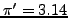 $\pi=3.14159...$
