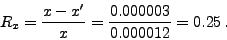 \begin{displaymath}
E_x =x-x'=0.000012-0.000009=0.000003
\end{displaymath}