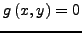 $g\left( {x,y} \right) = 0$