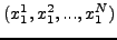 $(x_1^1 ,x_1^2 ,...,x_1^N )$