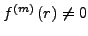 $f^{\left( {m} \right)}\left( {r} \right) \ne 0$