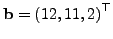 ${\rm {\bf b}} =
\left(12,11,2\right)^\top$