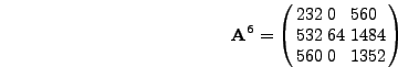 $\vec{x}^{\left( 5 \right)} = {\rm {\bf A}}^5 \vec{x}
= \left({232,628,560} \right)^\top$