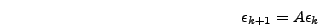 ${\epsilon}_{k + 1} = \left\vert {{r}_{k + 1} - \lambda_1 }
\right\vert$
