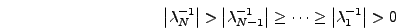$\lambda_i^{
- 1} $