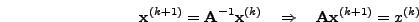 $\vec{x}^{(k + 1)}$