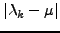 $\left\vert {\lambda_i -
\mu} \right\vert > \epsilon$