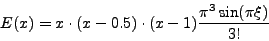 \begin{displaymath}
P(x) = 1 \cdot (2x^2 - 3x + 1) - 0.4 \cdot (x^2 - x) + ( - 1) \cdot (2x^2 -
x) = - 2x + 1
\end{displaymath}