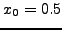 $x =
0.5 \to x = 1.4$