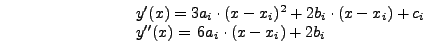$h_i = x_{i + 1} - x_i $