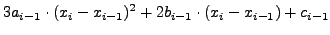 $\displaystyle 3a_i \cdot (x_i - x_i )^2 + 2b_i \cdot (x_i - x_i ) + c_i = c_i$