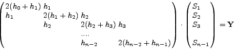 \begin{displaymath}
\begin{array}{l}
\left( {\begin{array}{l}
{\begin{array...
...fill \\
\end{array} }} \right) = \vec {Y} \\
\end{array}
\end{displaymath}