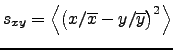 $\displaystyle s_{xy}=\left\langle\big(x/\overline{x}-y/\overline{y}\big)^2\right\rangle$