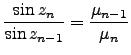 $\displaystyle \frac{\sin z_n}{\sin z_{n-1}} = \frac{\mu_{n-1}}{\mu_n}$